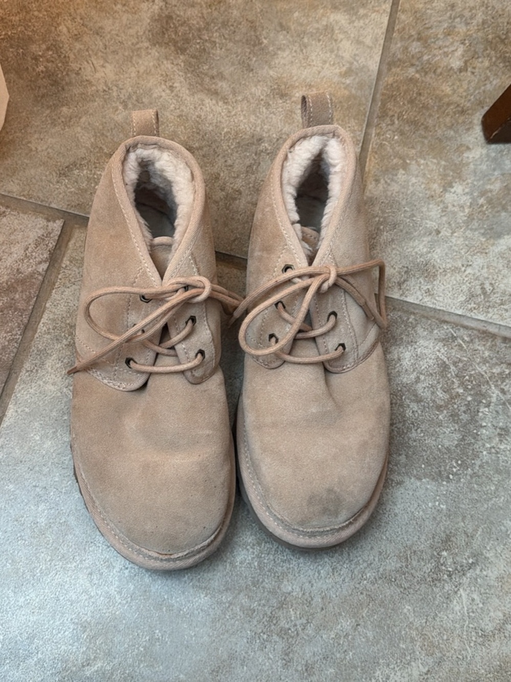 UGG Women's Suede Lace-Up Winter Boots in Beige